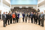 First Minister visits Ysgol Glan Clwyd in St Asaph to officially open the new buildings and improvements on the school First minister plaque unveiling